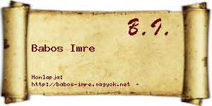 Babos Imre névjegykártya
