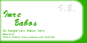 imre babos business card